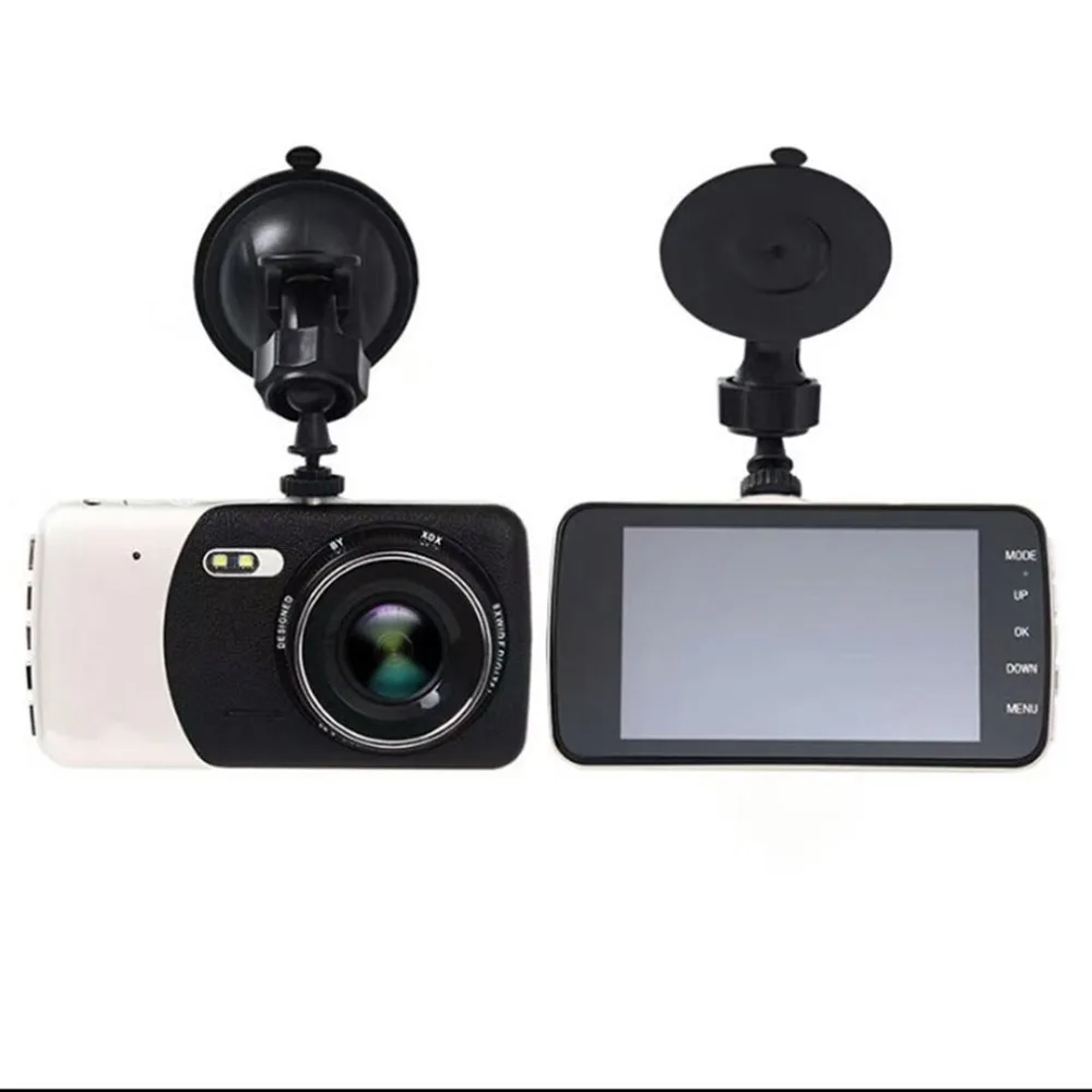4 дюйма ips Экран Full HD 170 градусов широкий угол обзора Видеорегистраторы для автомобилей монитор 1080P Передний+ задний видео парковка устройства максимально широкого обзора