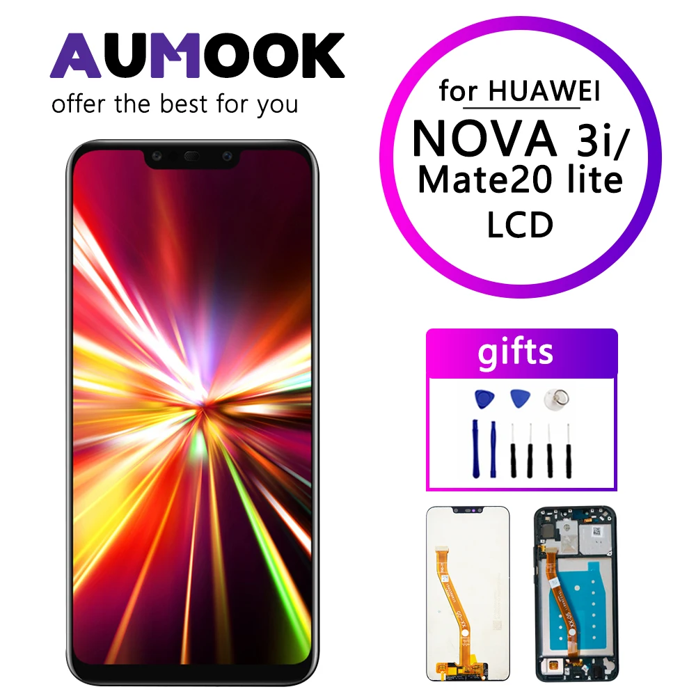 ЖК дисплей для Huawei Nova 3i экран с рамкой дигитайзер замены mate 20 lite INE LX2 в сборе|Экраны мобильных телефонов| |
