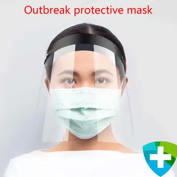 

Anti-Saliva Protective Mask UV Protection Visor Transparent Full Face Cover Elastic Anti-fog Face Shield