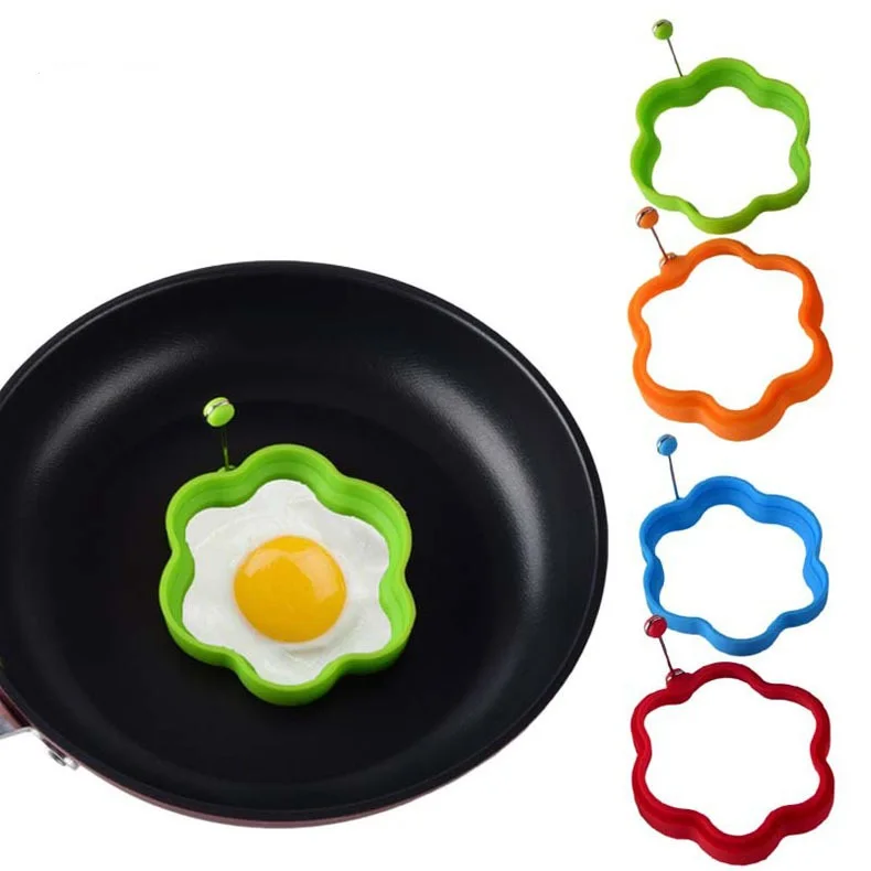 

Hot 1 Pc Random Color DIY Round Breakfast Silicone Egg Molds Pancake Cooking Tools Kitchen Accessories bakery tools