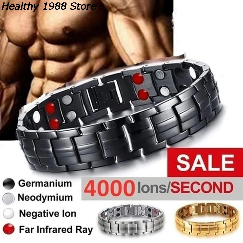 Men's Bracelets Energy Magnetic Tourmaline Bracelet Health Care Jewelry For Women Bracelets Bangle Slimming Product Weight Loss Products Magnetic Therapy Bracelets