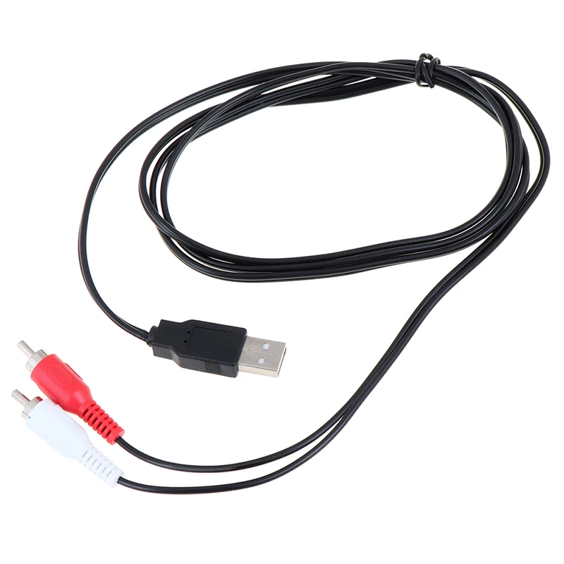 Двойной RCA штекер к USB Мужской композитный адаптер Аудио Видео кабель для передачи данных