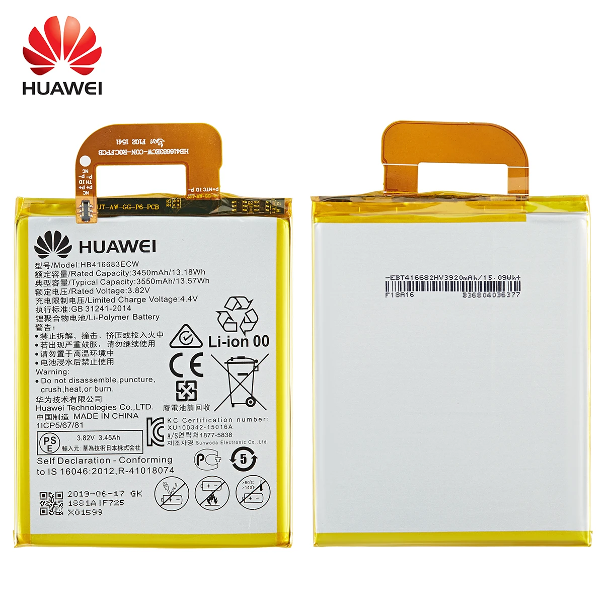 100% Orginal Huawei HB416683ECW 3550mAh Battery For HUAWEI Nexus 6P Nexus6P H1511 H1512 Mobile Phone Batteries motorola mobile battery Phone Batteries