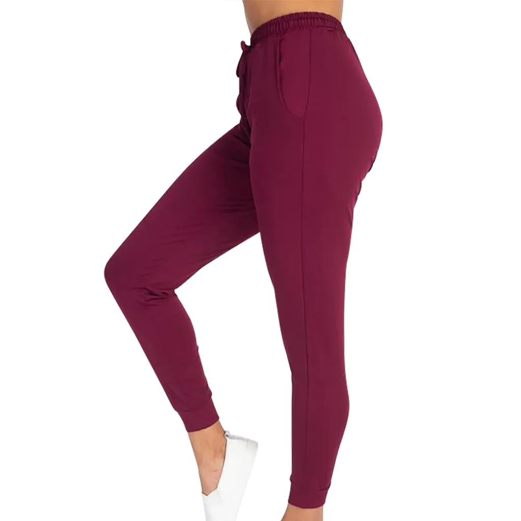 Plus Size Women's Stretchy Soft Sport Pant With Pocket Casual High Elastic Waist Loose Trousers For Outdoor Running Sweatpants