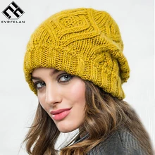 Evrfelan модные вязаные женские шапки зимняя женская шапка утепленные шапочки Женские хеджирующие шапки эластичные gorras