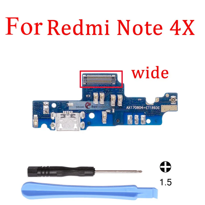 1 шт. для Xiaomi Redmi note 4 4 Pro 4A/Redmi note 4X usb-порт для зарядки док-разъем плата для зарядки гибкий кабель - Цвет: For Note 4X Wide