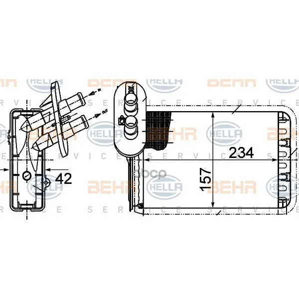 Теплообменник, Отопление Салона Легковой Автомобиль Hella 8fh351313451 HELLA арт. 8FH351313451