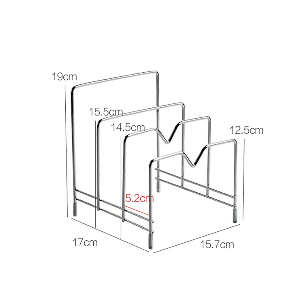 3 слоя подставка из нержавеющей стали доска для резки кастрюлю крышкой стеллаж для хранения кухонный Органайзер с креплениями