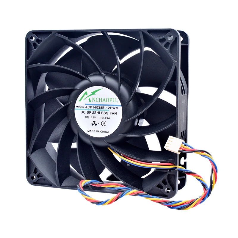 Ventilador de Alta Velocidade para Chassi Linhas Pwm Acp14038b12pwm 140x140x38 mm 14cm 140 mm dc 12v 3.60a Controle de Velocidade - Imagem 2