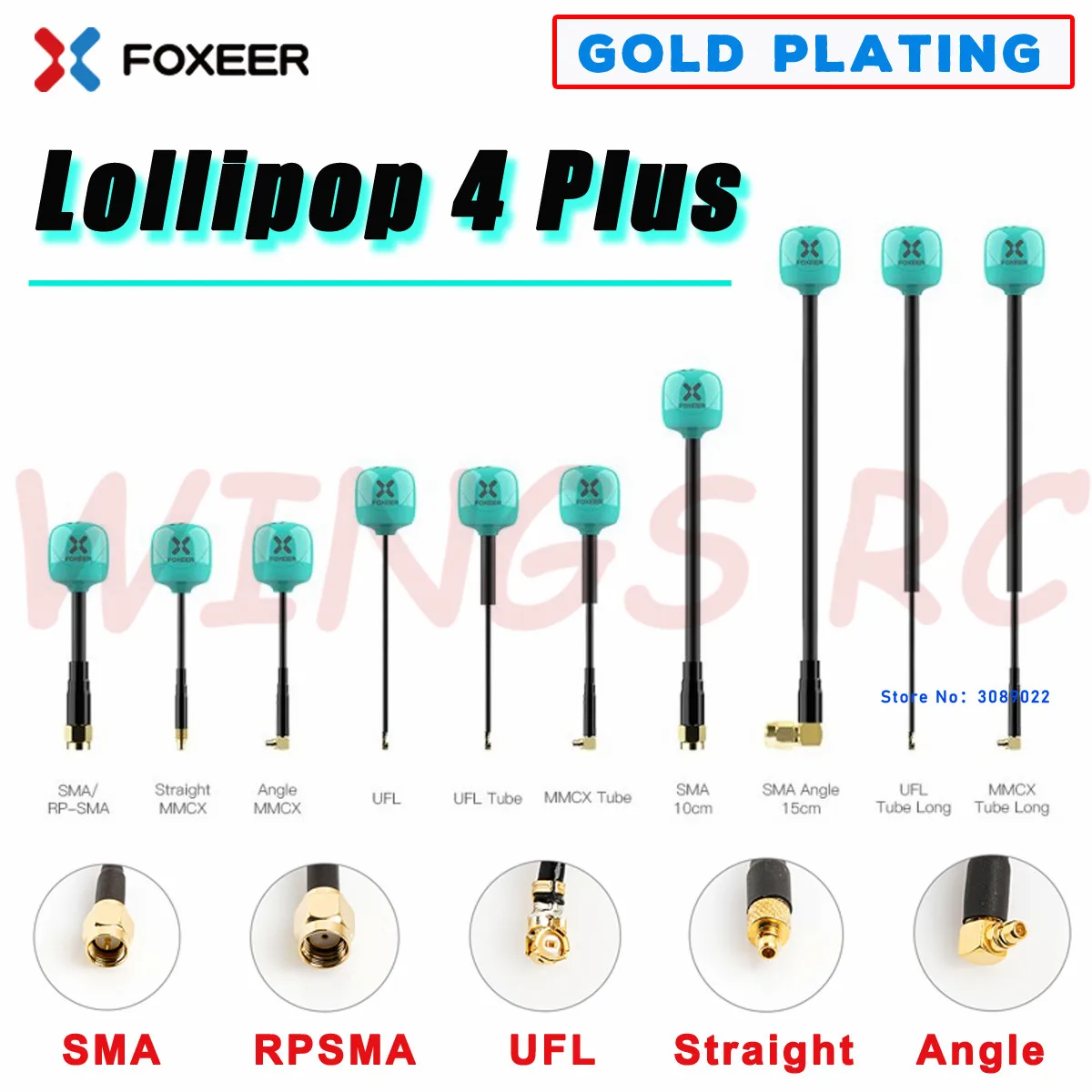 Foxeer антенна Lollipop 4 Plus + FPV 5 8G 2.6Dbi RHCP SMA RPSMA UFL MMCX Omni LDS Антенна для гоночного дрона |