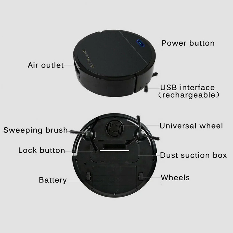 USB Автоматическая подзарядка напольная пыль уборочная робот пылесос аксессуары