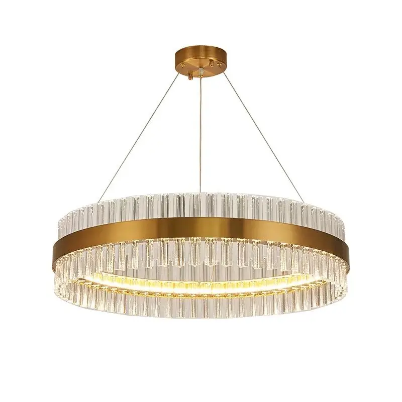 

Modern led chandeliers in the living room ring crystal chandelier for dining room hanging circle cristal lamps gold-bronze light