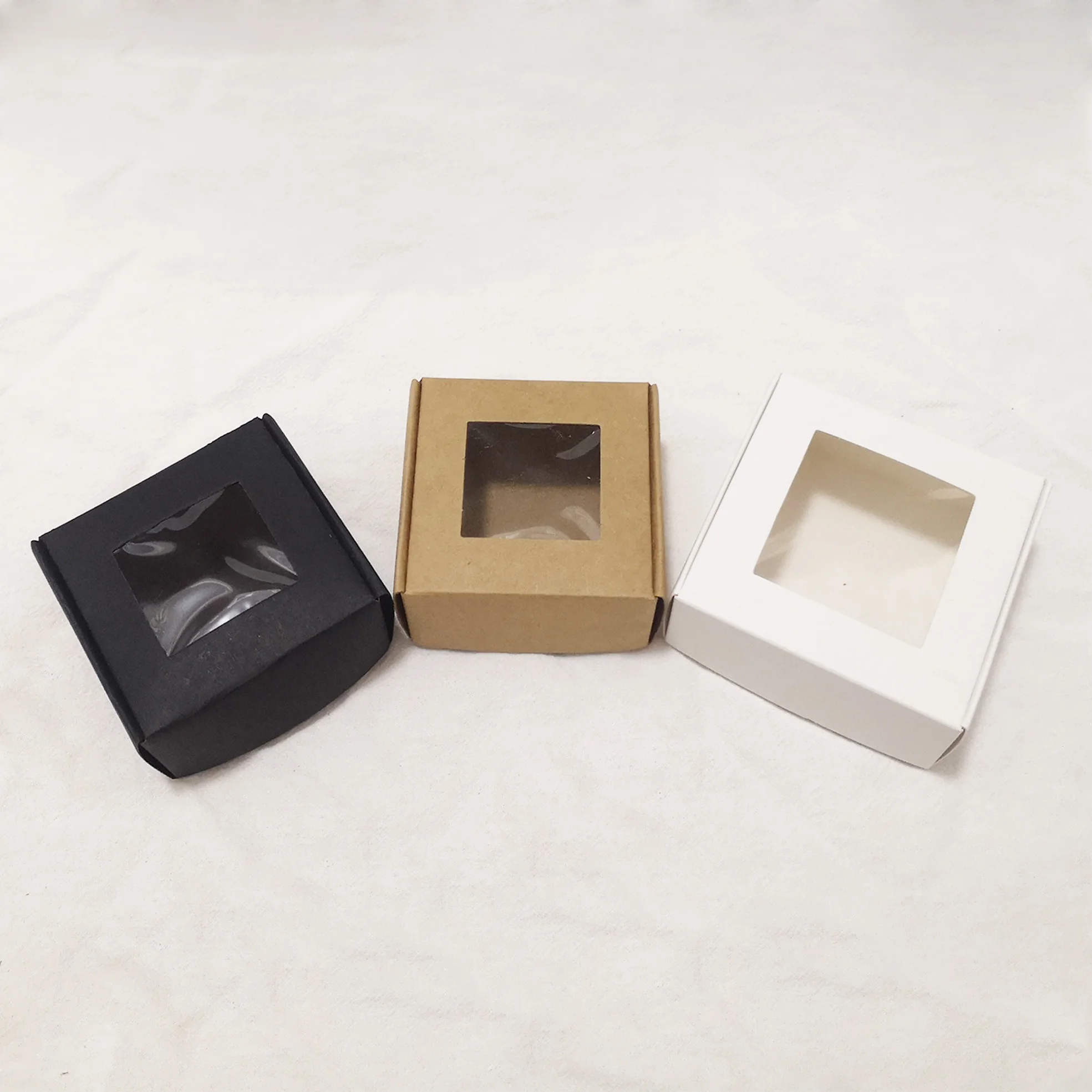 20pcs/lot paper card Box,square black Kraft Paper Packing Box,white