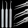 1pcs Stainless Steel Tweezers Blackhead Acne Remover Needle Eyelash Extension Eyebrow Clip Nipper Face Pore Cleaning Tools TR213 1
