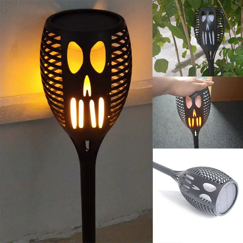 

66LED Solar Garden Light Solar Power Face Flame Lawn Lamp LED Outdoor Waterproof Patio Lamp for Halloween Garden Decoration
