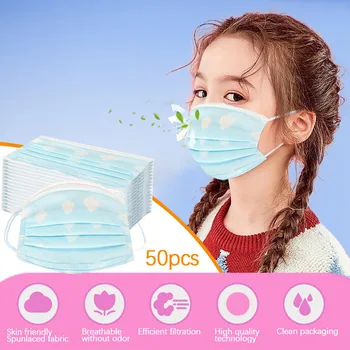 

50PCS Children Mascaras Disposable Spunlace Masque Cloth Dustproof And Breathable Printing Mascarilla Tela Spain Mascaras#YL10