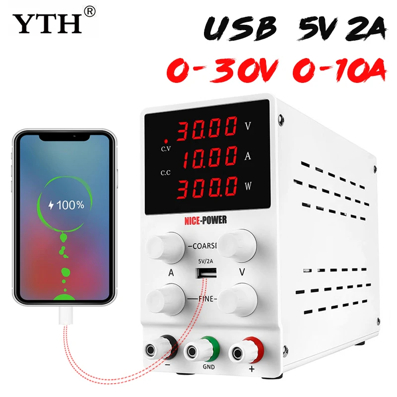 NICE-POWER Newest 30V 10A DC Adjustable Switching Power Supply Adjustable power supplies USB interface bench source digital mini-0