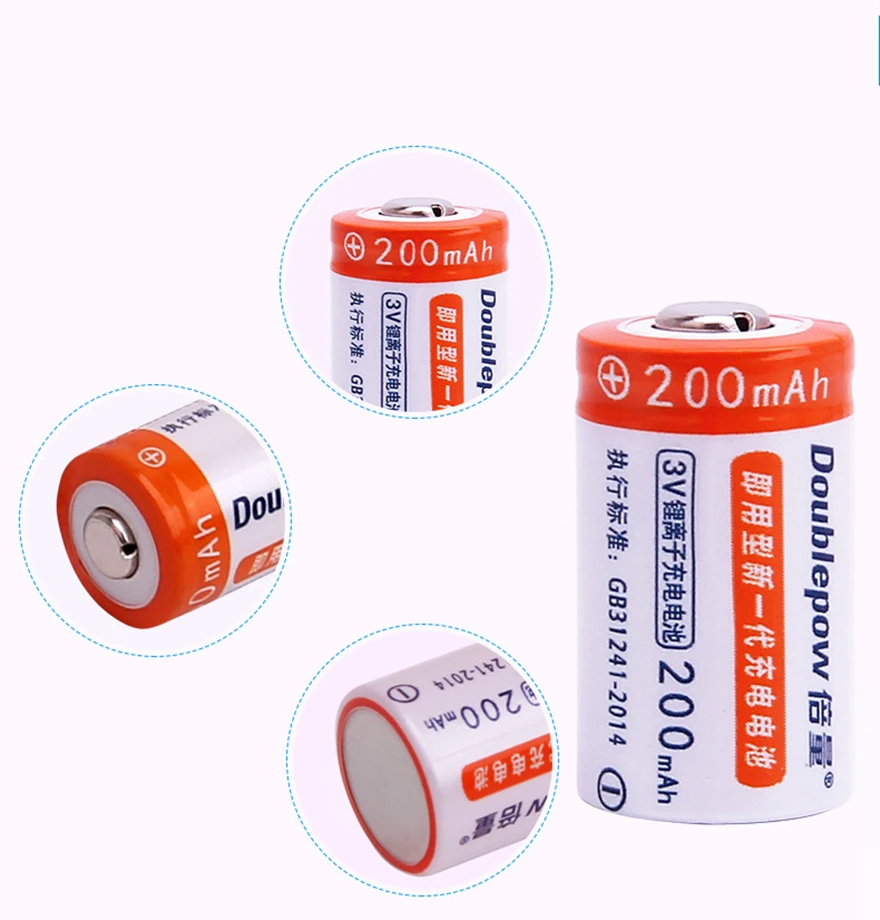 Bateria de Íon de Lítio Pçs de Alta Recarregável + Cr2 Qualidade Bateria Recarregável 200 Mah - Cr123a Universal Carregador Inteligente 2 3 v Cr2 - Image 4