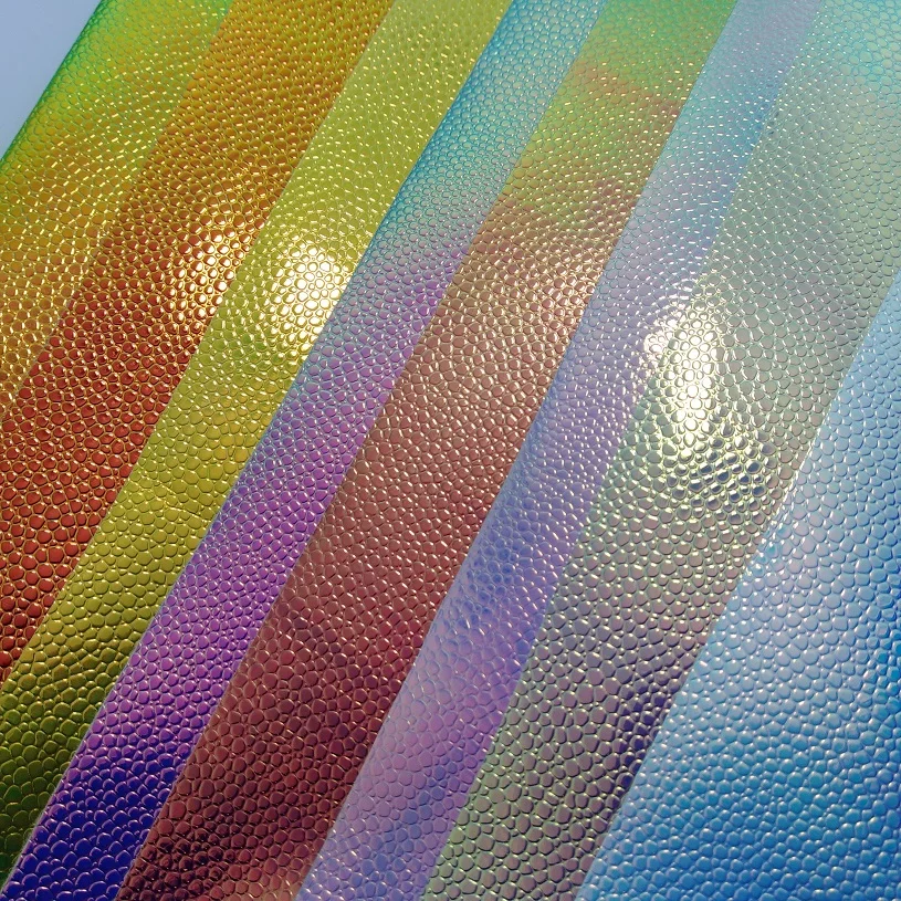 Рельефная Икра размера А4 (21x29 см) радужная Лазерная синтетическая кожа для шитья