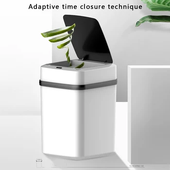 

10L Battery Style Automatic Intelligent Sensor Smart Trash Can Dustbin Lid Motion Detector Kitchen Energy-Saving No Noise