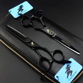 

black 6.0 inch Styling Hair Cutting Scissors big Handle Professional High Quality Solon Barber Hairdressing Scissors