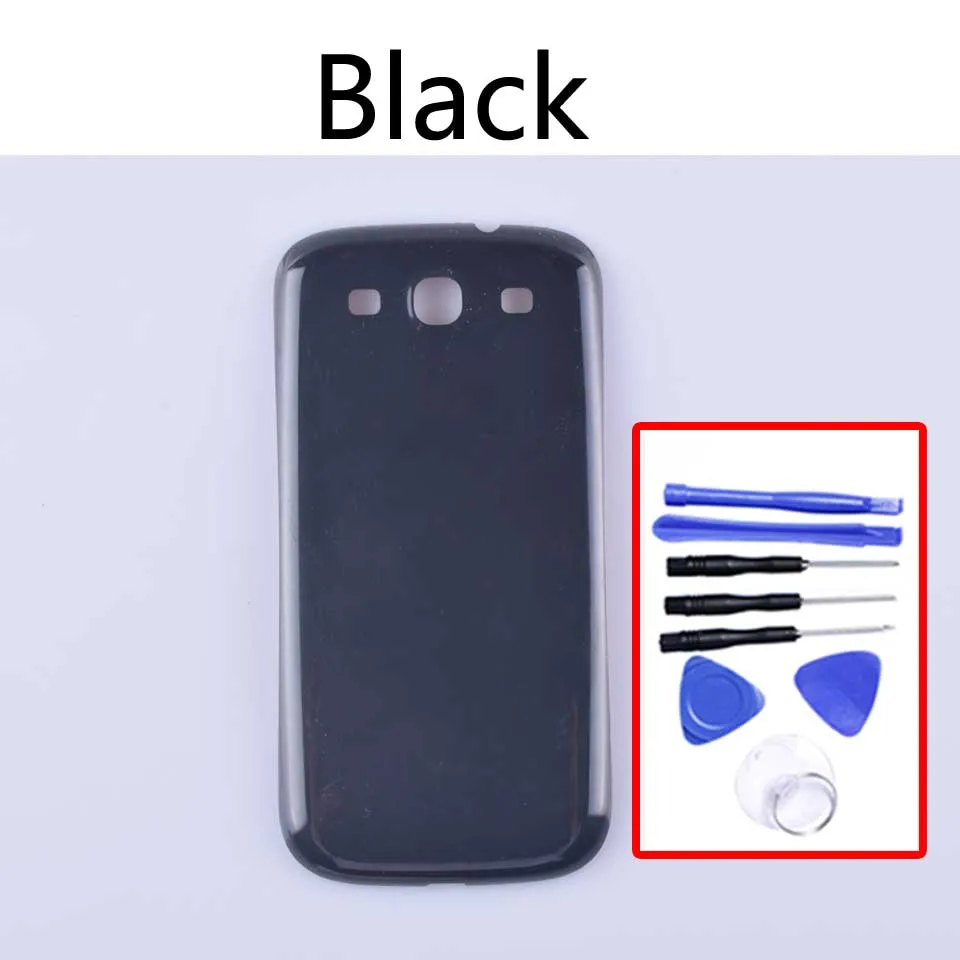 S3 Задняя Крышка батарейного отсека для Samsung Galaxy S3 i9300 GT-i9300 задняя крышка батарейного отсека Запасные части - Цвет: Black-With tool