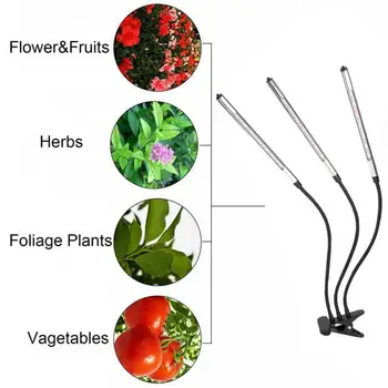 

Aquarium LED Lighting 27w 3 Tube USB LED Grow Light with Clip Base for Vegetable Flower Plant Lamp LED Grow Light