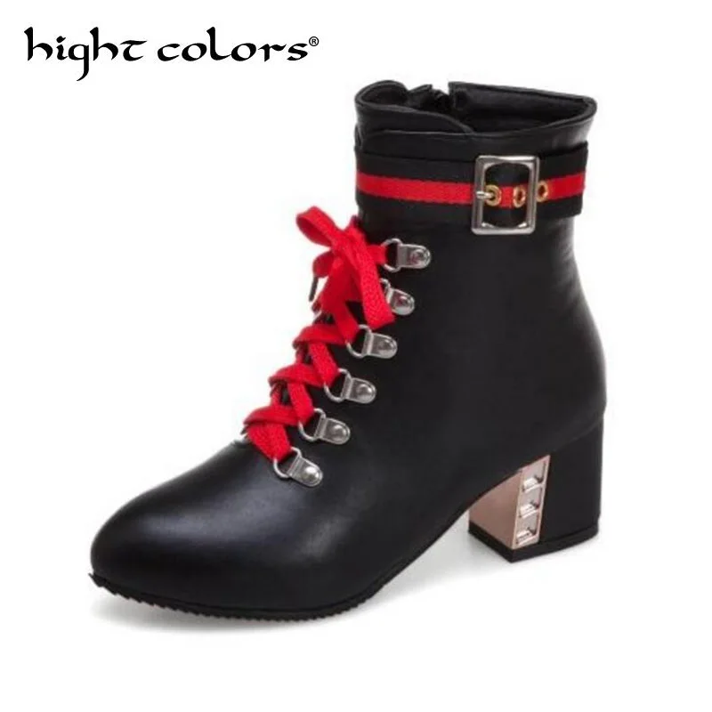 

Plus Size Ankle Boots For Women Fashion Trend Cross Strap Solid Color High Heel Thick With Short Boots Casual Ladies Footwear