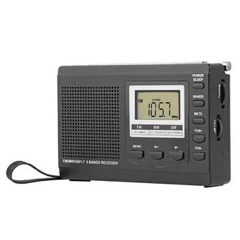 

HRD-310 Radio FM MW SW Digital Alarm Clock FM Radio Receiver w/Earphone Music Player Loudspeaker