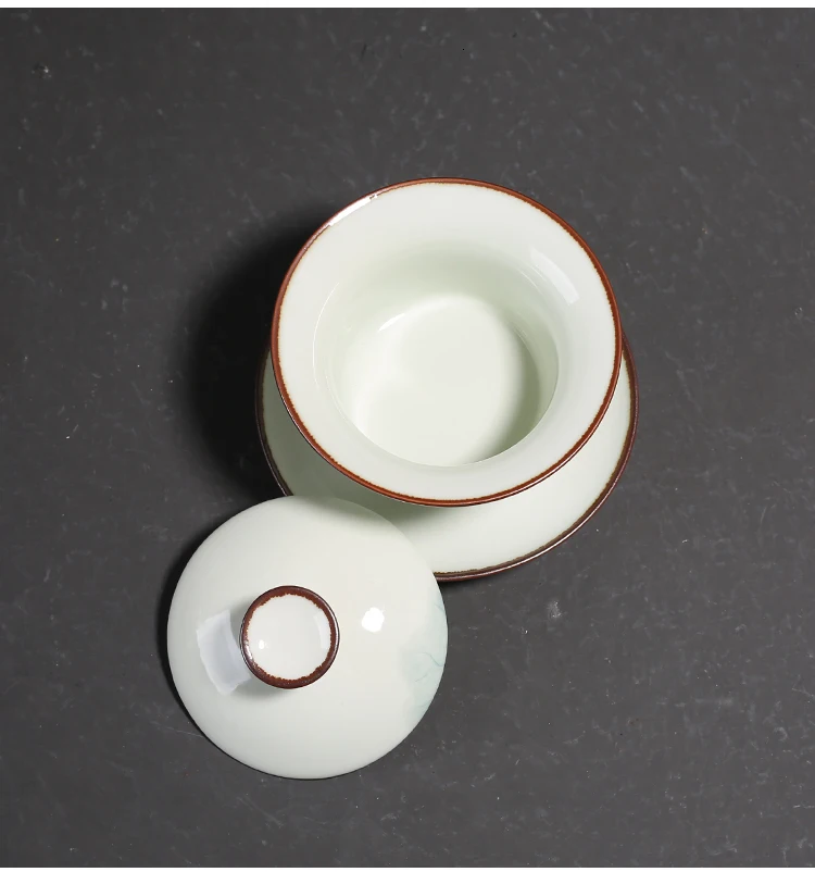 PINNY 130 мл фарфоровая Ручная роспись лотоса Gaiwan пигментированная традиционная китайская чайная супница кунг-фу чайная чаша