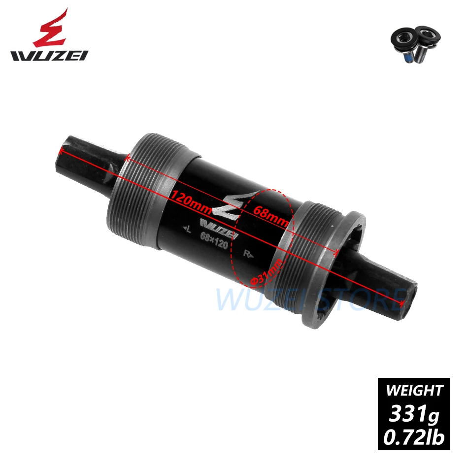 68 x 120mm WUZEI велосипедная каретка с винтовым зажимом 68 мм* 103/113/116/118/120/127,5 мм MTB велосипед Запчасти BB для изготовления квадратных заготовок конический шпиндель диаметра окружности болтов - Цвет: 68 x 120mm