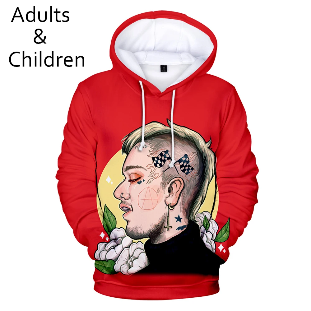 

Hot Lil peep 3D Hoodies red Sweatshirts Men Women Fashion Kids Hoodies Hip Hop lil peep Hooded New 3D boys girls casual pullover