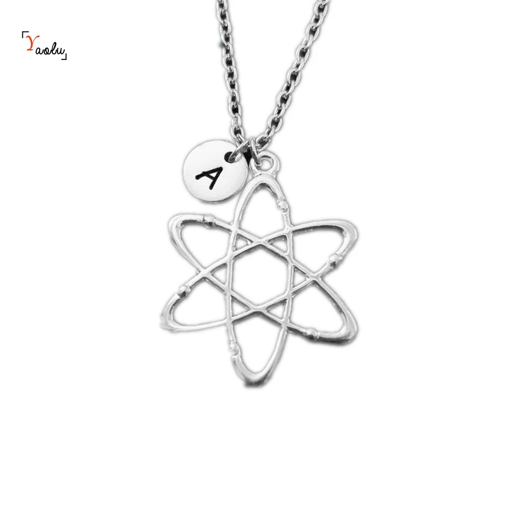 Atom joyería de Química, collar con abalorio, física, collar de ciencia y molecular, regalo de físico|Collares colgantes| - AliExpress