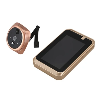

Video Peephole Doorbell, 720P 4.3Inch Hd Screen Wifi Smart Peephole Viewer Doorbell Waterproof Home Visible Intercom Doorphone N