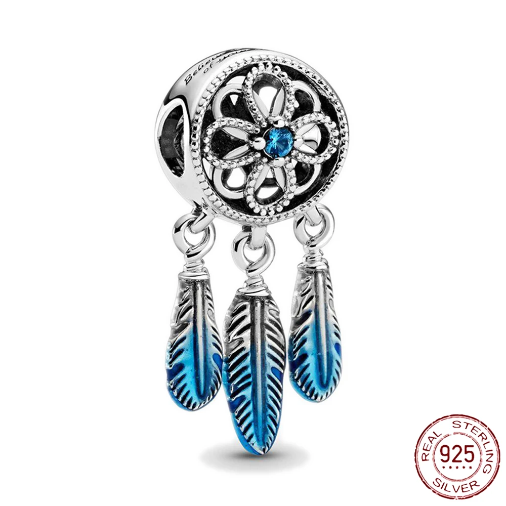 New 925 Sterling Silver Blue Lantern Sun Pendant LOVE Family Forever Bead Fit Pandora Charms Bracelet DIY Women Jewelry Beads silver rings