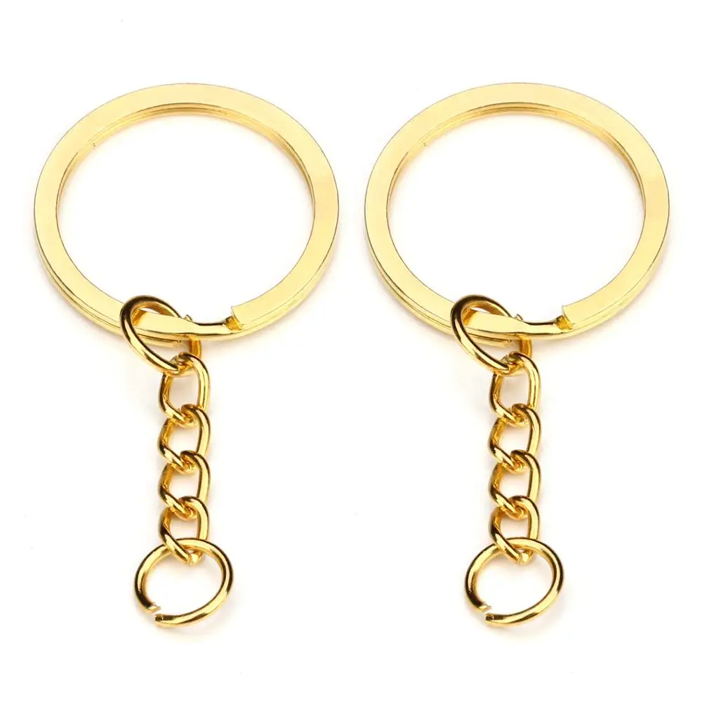 

10 pcs/lot Key Ring Key Chain Gold Rhodium Antique Bronze 60mm Long Round Split Keychain Keyrings Jewelry Making Bulk Wholesale
