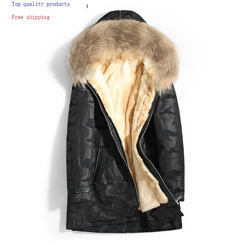 men's winter jacket with real fur hood