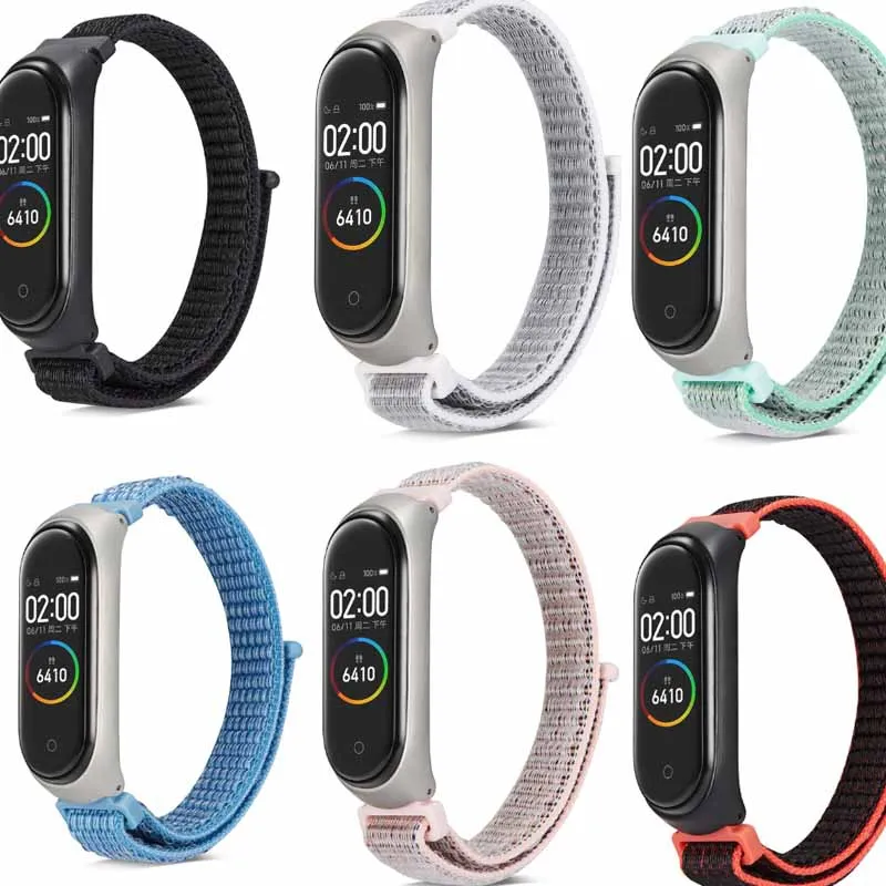 Нейлоновый ремешок петля для Xiaomi MiBand 4 на запястье Miband Mi Band спортивный браслет