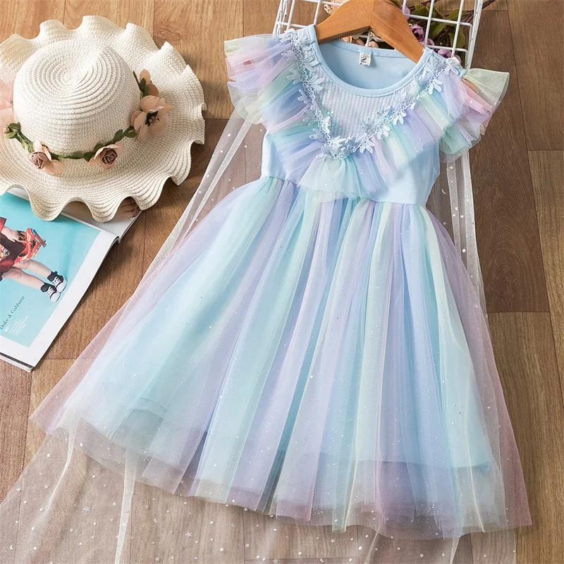 Girls Dress 2020 New Elsa Dress Girl Party Vestidos Cosplay Girl Clothing Anna Snow Queen Birthday Princess Dress Kids Costume