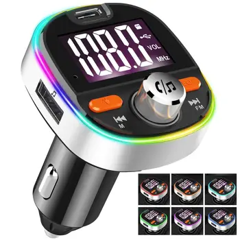

Bluetooth 5.0 Fm Modulator Transmitter Car Subwoofer Audio MP3 Player Fm Radio Hands-Free Call TF USB Fast Car Charger