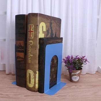 

Simple Style Metal Bookends Iron Support Holder Nonskid Desk Stands For Books
