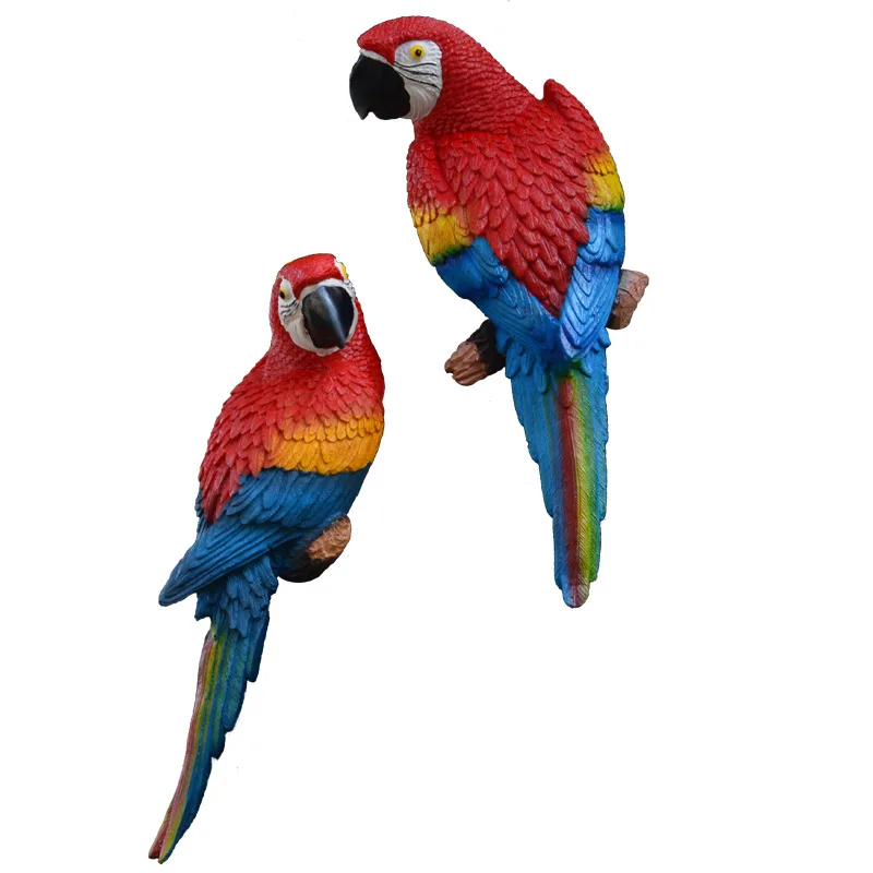Resin Parrot Statue Wall Mounted DIY Outdoor Garden Tree Decoration Animal Sculpture For Home Office Garden Decor Ornament Resin Parrot Statue Wall Mounted DIY Outdoor Garden Tree Decoration Animal Sculpture For Home Office Garden Decor Ornament