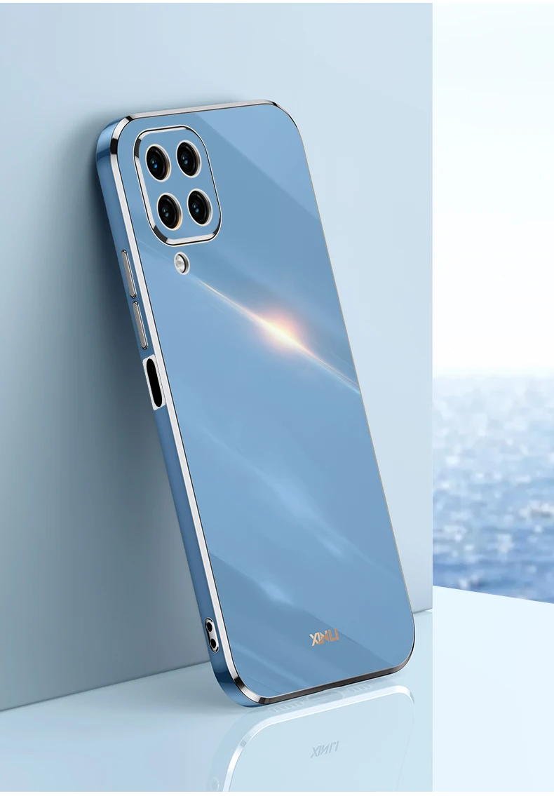 iphone pouch Luxury Square Plating Silicone Phone Case for Samsung Galaxy A12 5G Coque Soft Back Cover mobile pouch bag