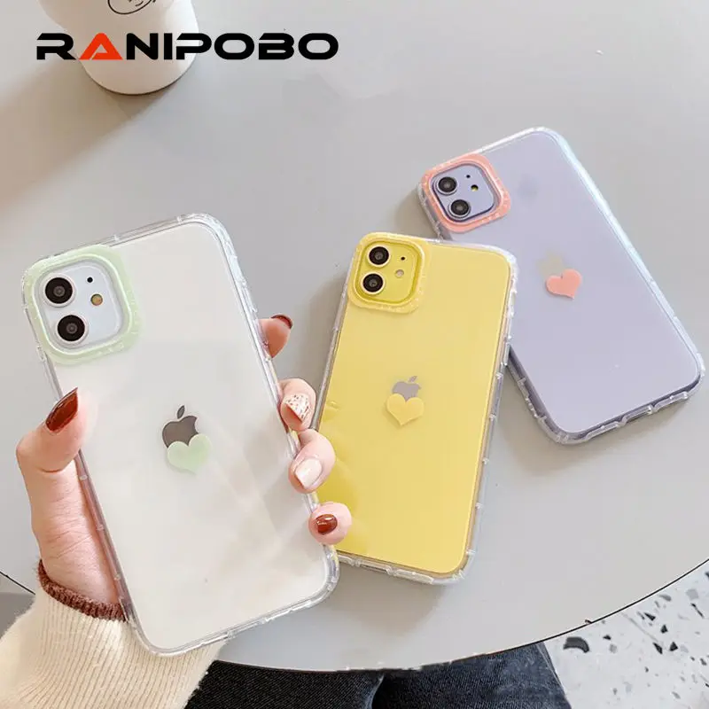 Противоударный чехол для iPhone 11 Pro XR X XS Max 7 8 Plus прозрачный мягкий из ТПУ с защитой