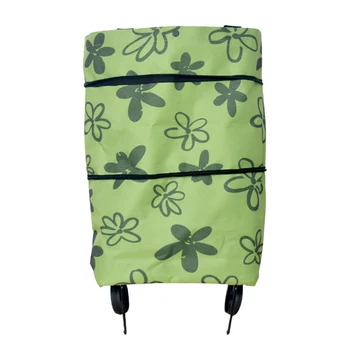 

Large Capacity Home On Wheels Folding Cart Shopping Bag Fashion Groceries Oxford Cloth Reusable Eco-friendly Food Organizer