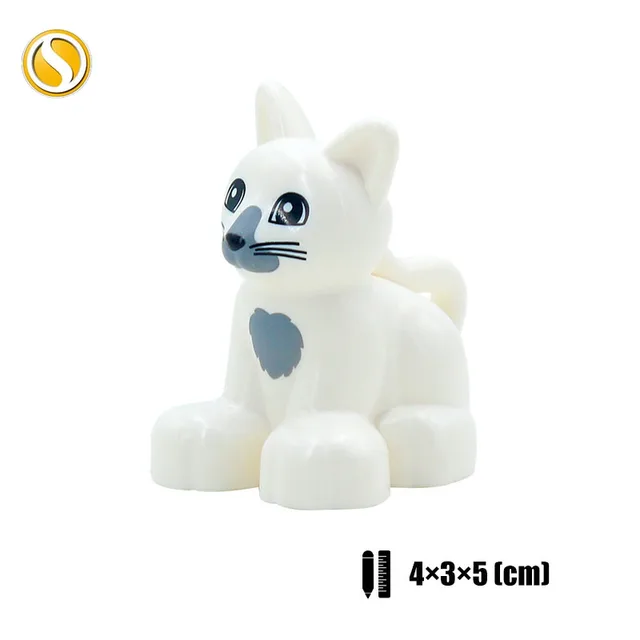 Original Big Size Assemble Building Blocks Accessory Toys For Children Compatible Big Size Animals Sets Zoo Bricks Baby Gifts Cat