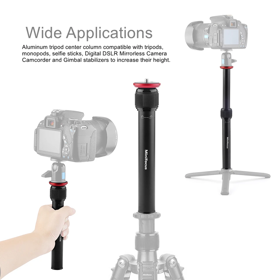 61 Inch Verlengstuk Selfie Stick, Camera Verlengpaal Handheld Monopod met 1/4 Inch Draad, Statief Verlengstuk 5 Sectie Verlengstuk Selfie Stick voor SLR Actie Camera Stabilisator