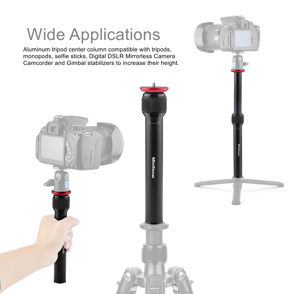 Alumínio Portátil Tripé Ajustável Haste de Extensão Monopé Coluna Central Dslr Câmeras Slr Gimbal Extender Bar Tube - Image 4