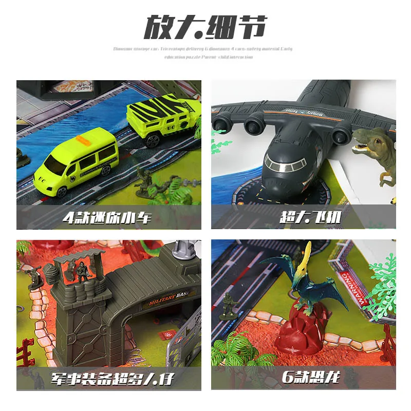 

CHILDREN'S Toy Gift Model Jurassic Dinosaur Invasion T-Rex Animal Model Large Theme Scene Set
