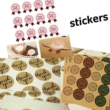 

Handmade Paper Stickers 15pcs/Sheet GIft Packing Seal Labels Decoration Stickers